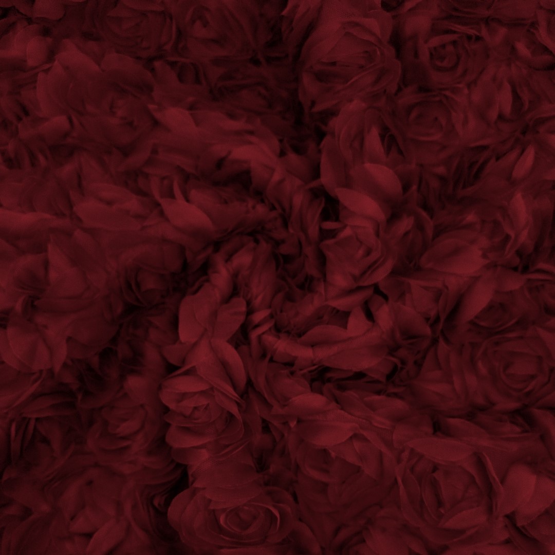 Angola Red Mesh Embroidery Stereo Rose Fabric Wall Background Cloth Lace Dress Handmade Stereo Embroidery