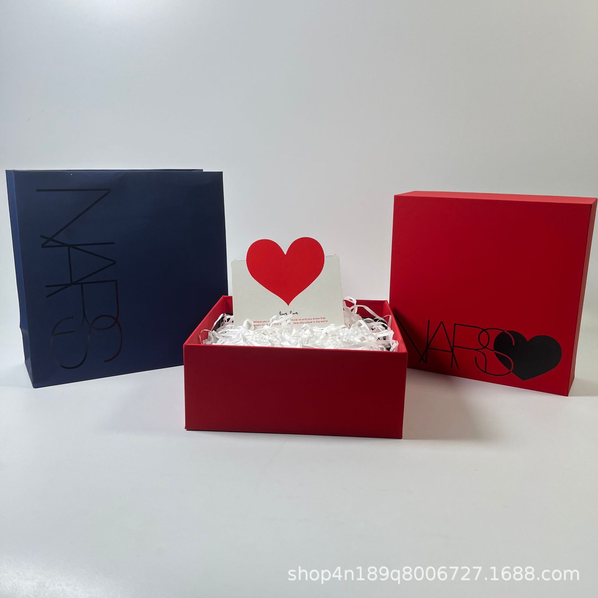 Na's New Red Gift Box Gift Bag Large White Cake Concealer Packaging Box Skin Care Product Gift Box Shopping Hand-held Paper Bag