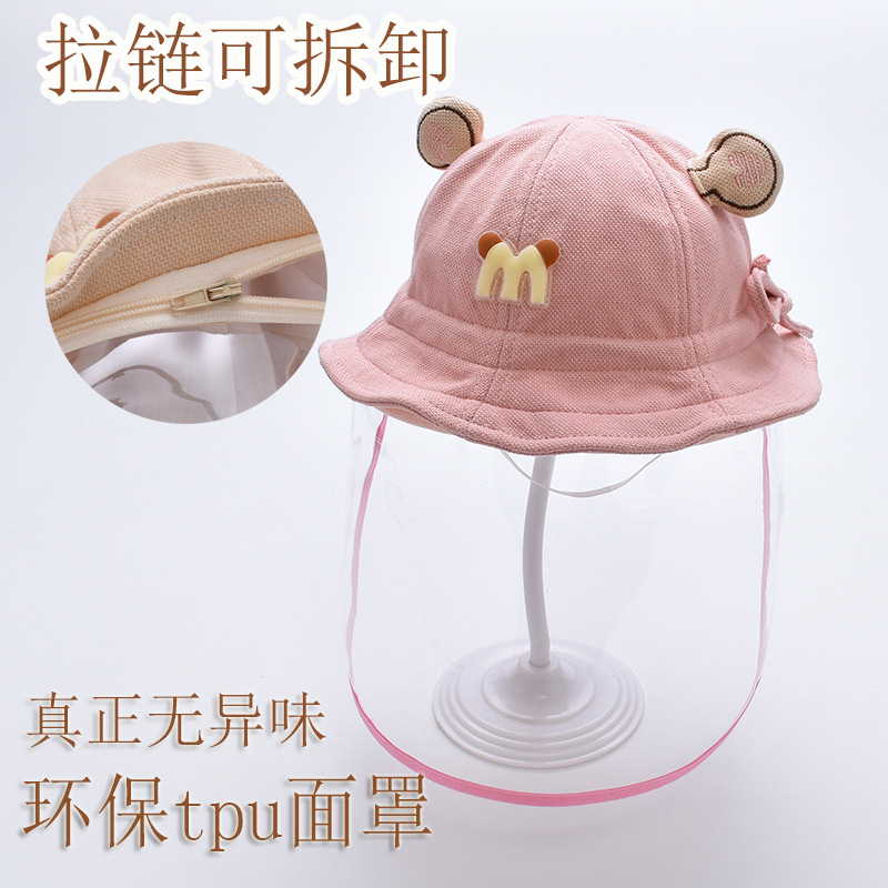 Picture of Newborn Baby Protective Face Cover Going Out Baby Anti-Droplet Hat Summer Sun Protection Hat Spring and Autumn