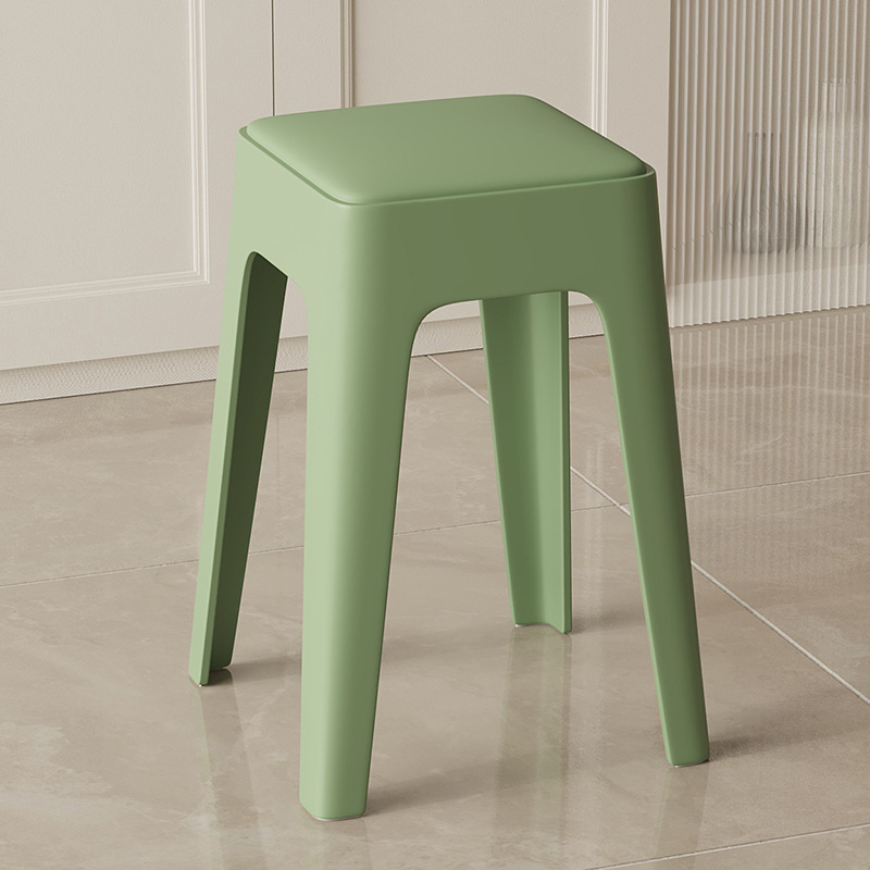 Picture of Plastic stool upholstery thickened household stackable living room modern simple bench comfortable for long sitting commercial dining chair