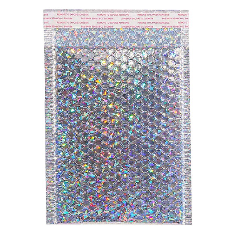 Laser film Bubble Bag color co-extrusion express packaging bag clothing foam bag thickened bubble envelope bag wholesale