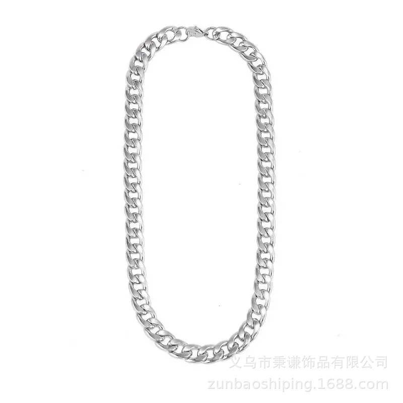 Picture of Titanium Steel Cuban Necklace Nk Chain Men's Stainless Steel Necklace Women's Sweater Chain European and American Hip-Hop DIY Jewelry Accessories