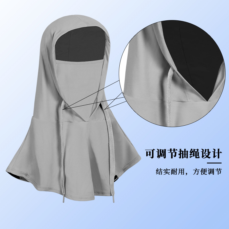 Picture of Outdoor Cycling Sun Hat, Sun Protection Mask, Large Size Neck Guard, Full Face Uv Protection, Ear Hanging, Ice Silk Face Covering