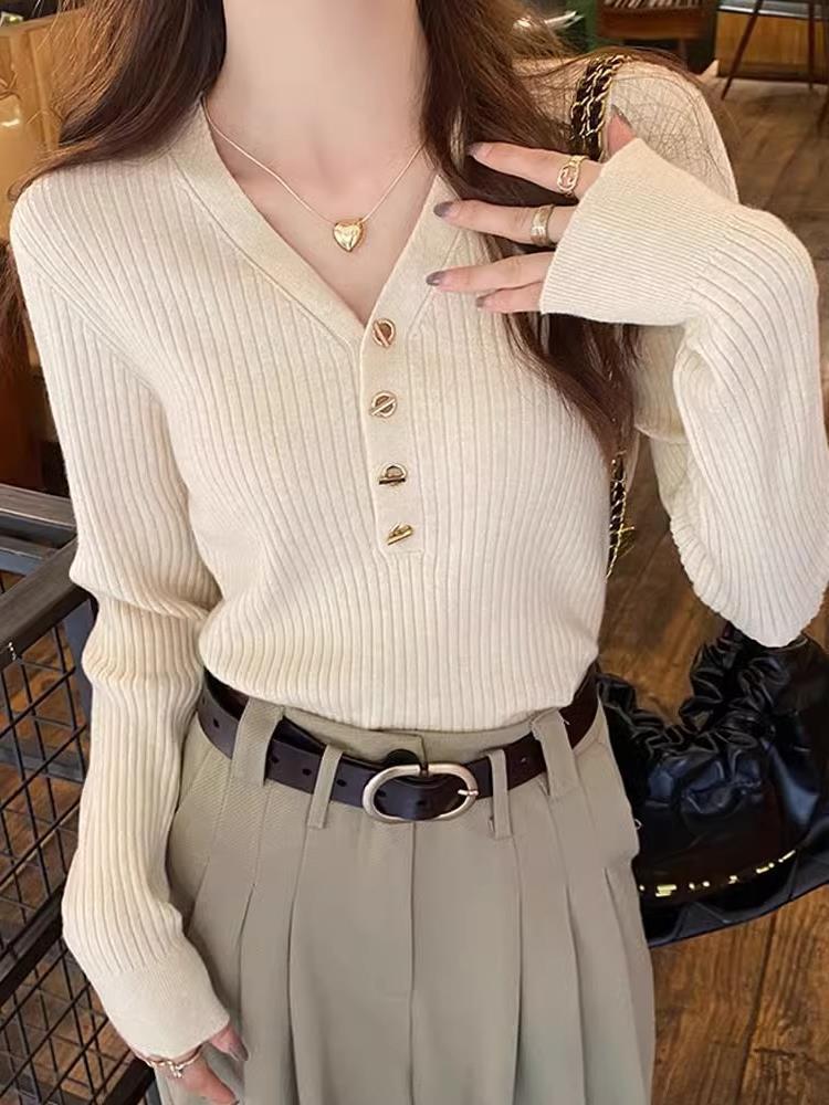Base Shirt Women's Chanel Style Inner 2024 New Autumn and Winter Knitted Shirt High Wisdom Soft Waxy Sweater Autumn Top