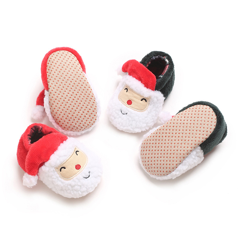 0-1 years old baby Santa Claus soft bottom cloth front shoes winter new baby indoor casual shoes