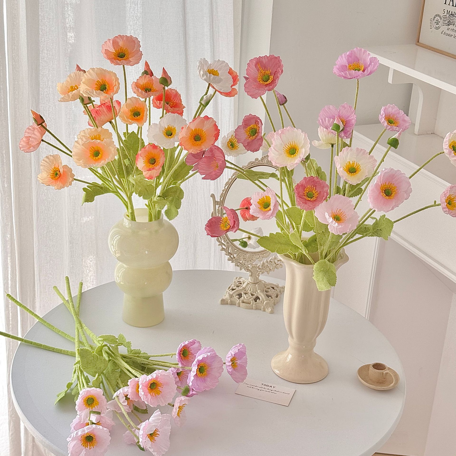Poppy Artificial Flowers, High-End Realistic Wedding Scene Layout, Home Decoration Ornaments, Artificial Flowers, Silk Flowers, Artificial Flowers