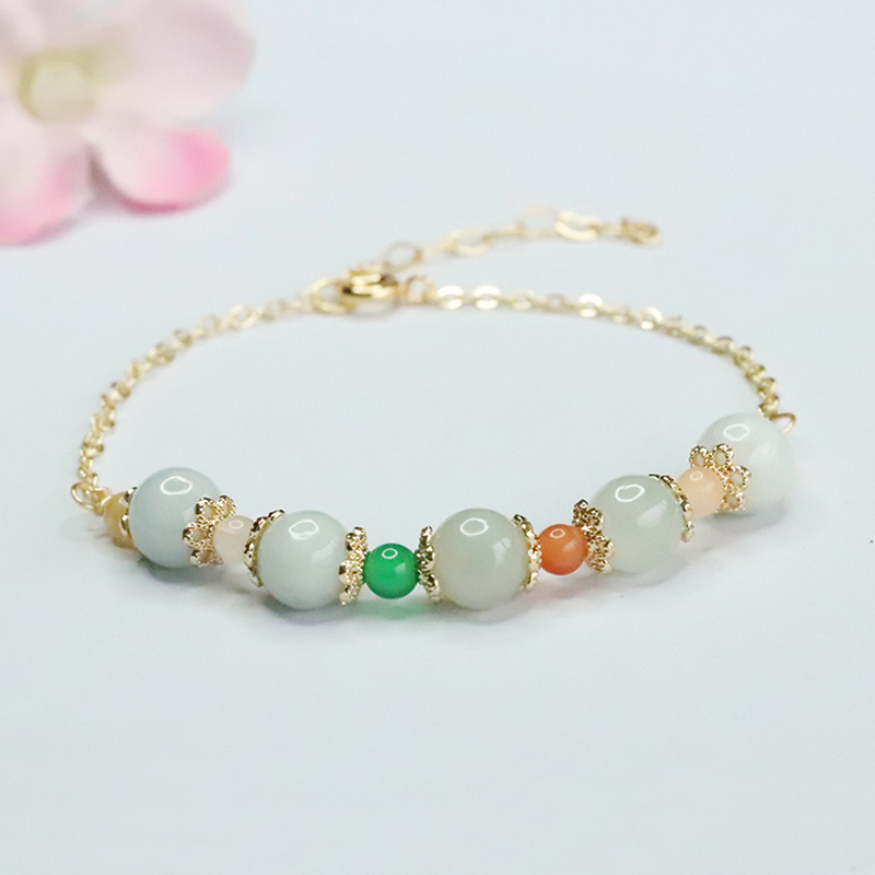 Yuyu Natural Burmese A Jade Bracelet Jade Bracelet Women's Retro Jewelry Wholesale FC3120710