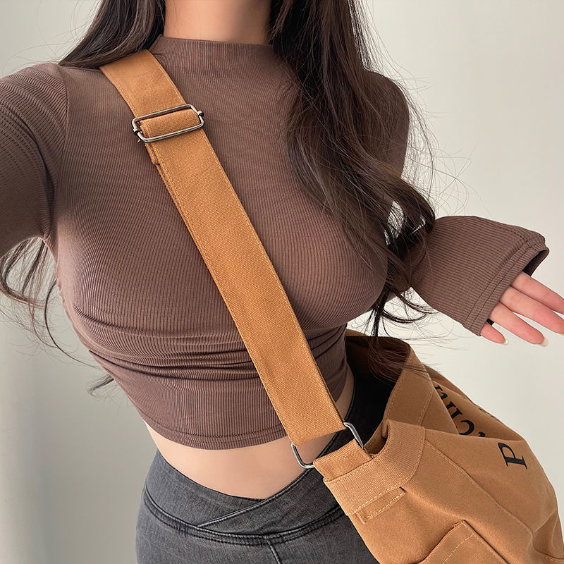 Picture of Pure sexy tight slimming small turtleneck Spring and Autumn new fashion short navel bottoming shirt long sleeve T-shirt top