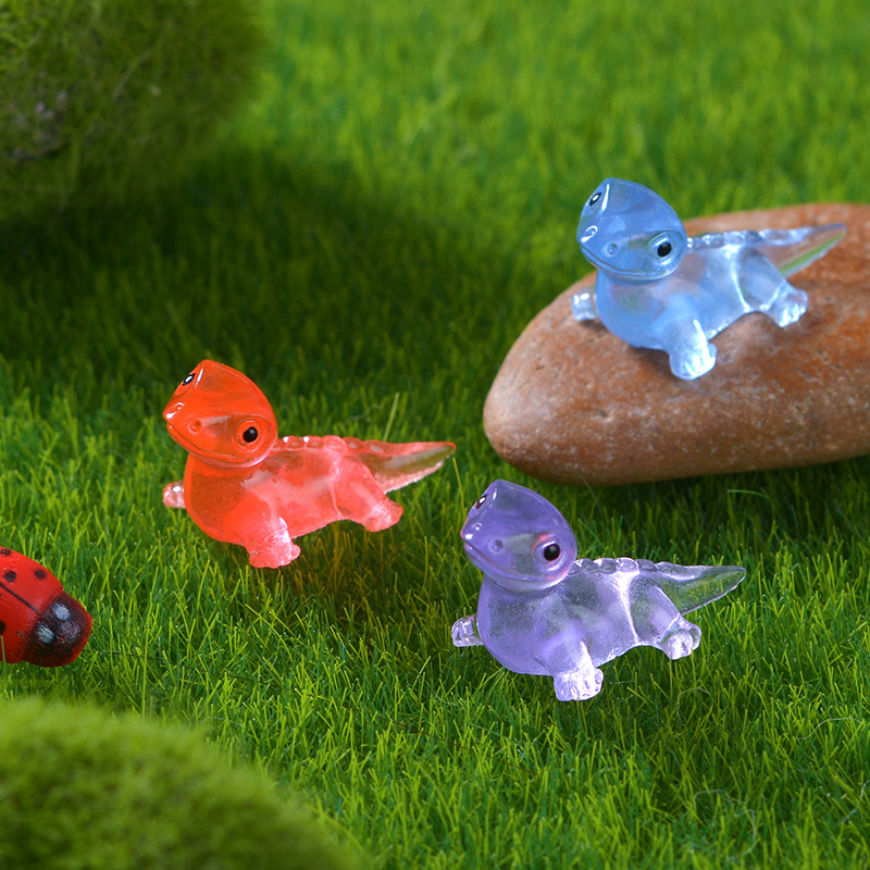 Picture of Cross-Border Cute Luminous Cute Little Lizard Micro Landscape Gardening Ornaments Cartoon DIY Material Resin Crafts