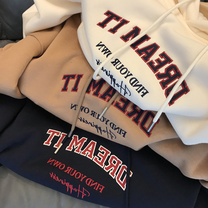 Picture of Sweatshirt Women's 2025 Spring & Fall New Trendy Brand Design Niche Loose Elegant Fleece-Lined Korean Style Hooded Export Sweatshirt