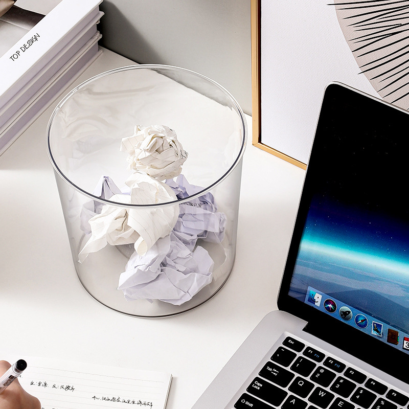 Uncovered Desktop Trash Bin Household Living Room Grocery Bucket Lazy Desk Restaurant Car Storage Trash Bin