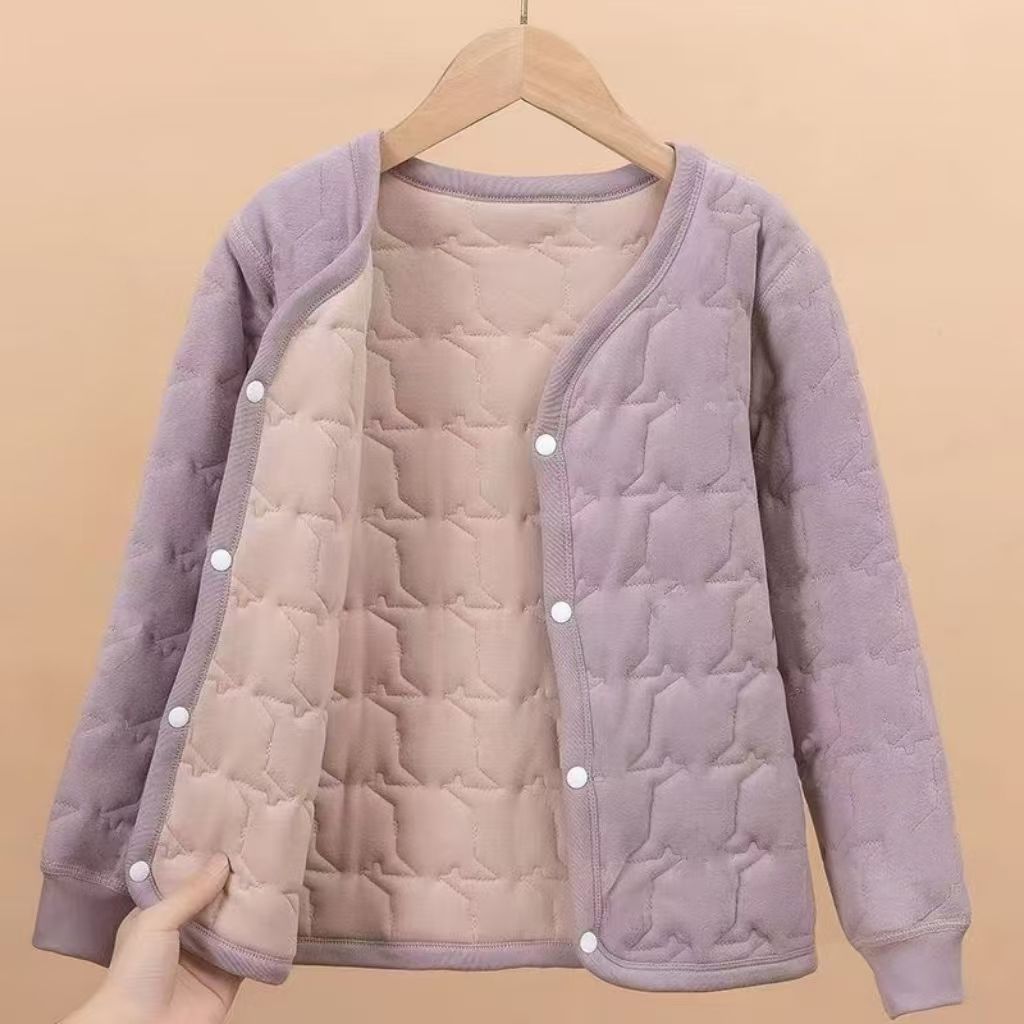 Picture of Children's inner liner cotton-padded jacket for boys and girls wear cotton-padded jacket for middle and large children's school uniform artifact baby silk warm cotton-padded jacket