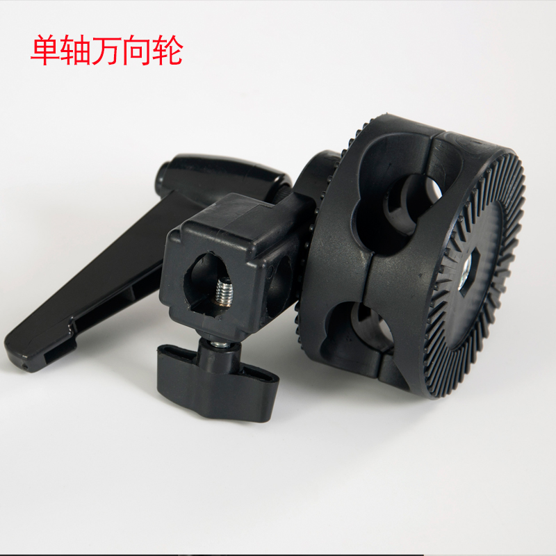 Picture of Multifunctional round cake clamp single and double axis universal wheel studio photography two-way transfer wheel ceiling lamp frame cross arm clamping turntable