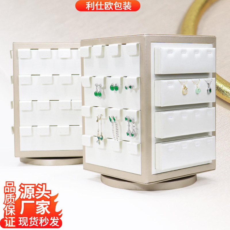 360 degree vertical rotating jewelry display stand earring ring necklace display table jewelry window display props