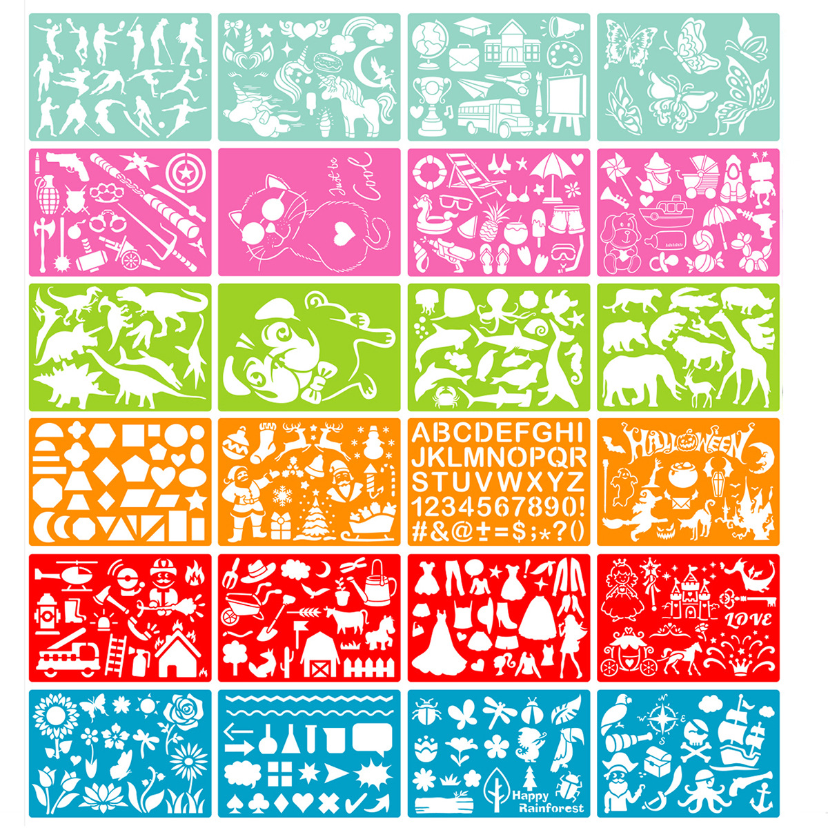 Amazon new children's painting template color English digital plastic template Christmas Halloween Template