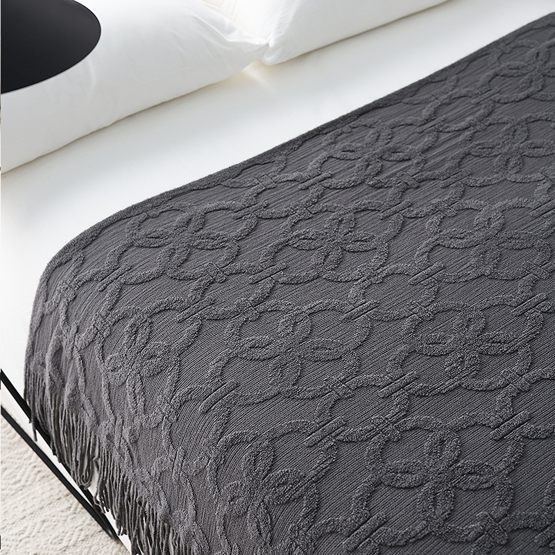 Picture of Nordic Style Knitted Bed Tilt Blanket Soft Fabric Bed Flag Bed Tilt Sofa Decorative Cover Blanket Factory in stock Cross Border
