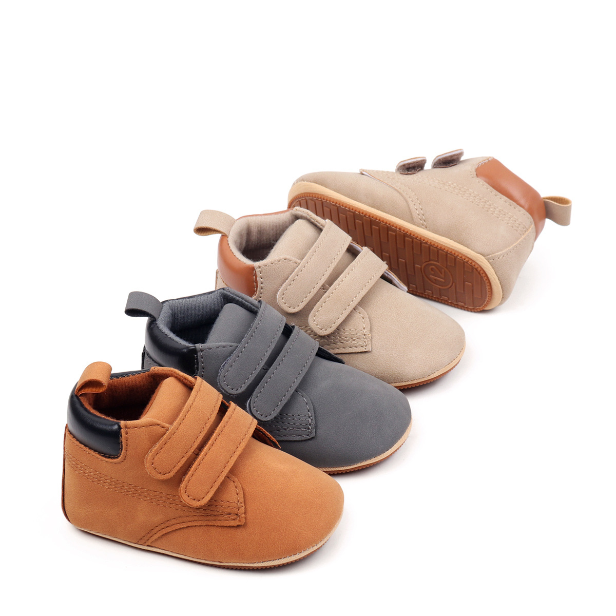 New Spring and Autumn Baby Shoes for Men and Women 3-6-9-12 Months Baby Toddler Shoes with Velcro