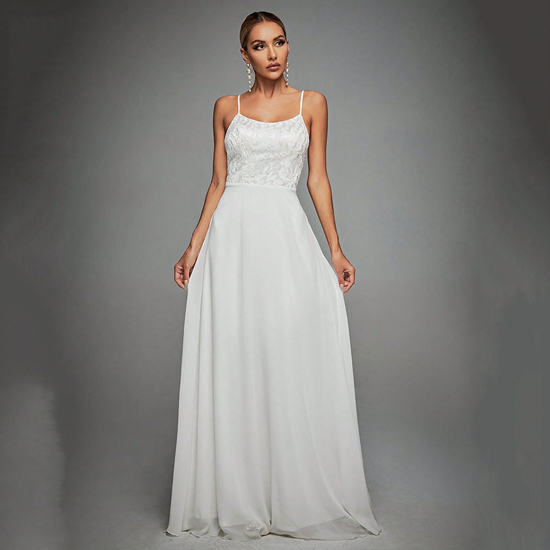 Picture of European and American Evening Dress New Style Tube Top Double Suspender Backless Sexy Elegant Cocktail Party Dress Skirt Spring Style