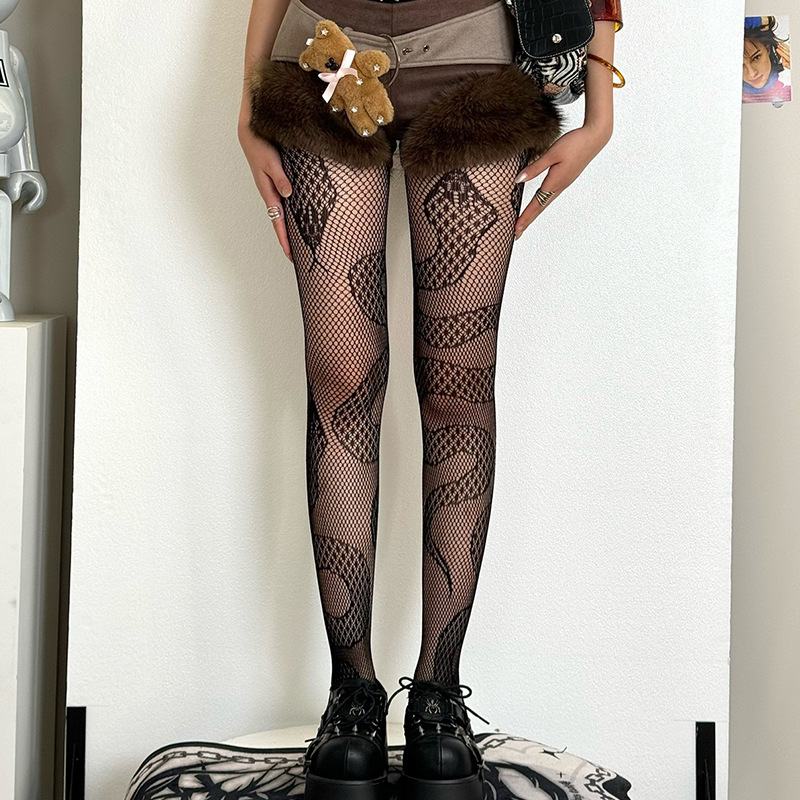 Picture of Trendy Sexy Jacquard Fishnet Stockings, Erotic Sheer Stockings, Hollow-Out Fishnet Pantyhose, Various Styles in Stock, Versatile