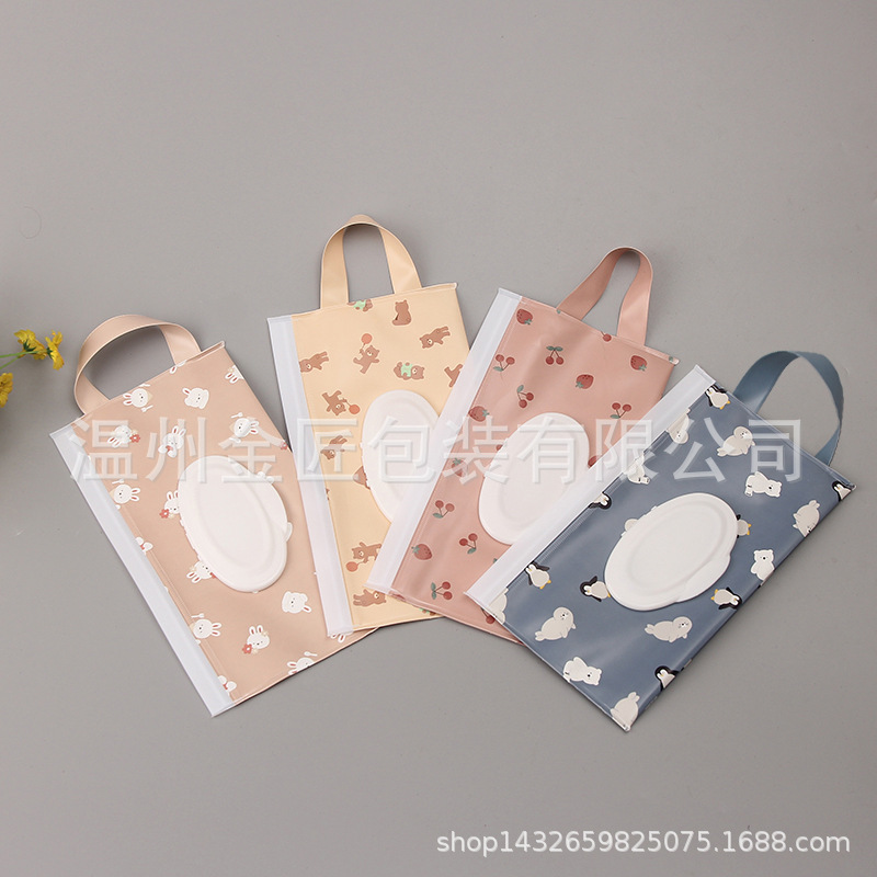 New EVA Wet Wipe Bag Portable Rope Wet Wipe Bag Flip Extraction Self-sealing Moisturizing Packaging Bag