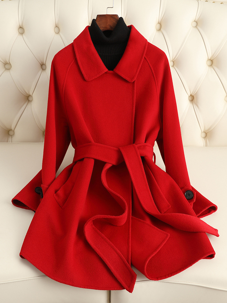 Picture of High-End Double-Sided Cashmere Outwear for Women 2025 Autumn and Winter New Loose Small Mid-Length Woolen Outwear for Women