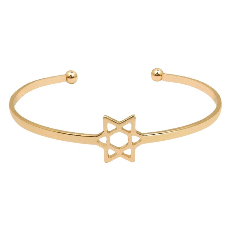 Lucky hollow open six-pointed star bracelet female five-pointed star accessories bracelet student gift rose gold bracelet