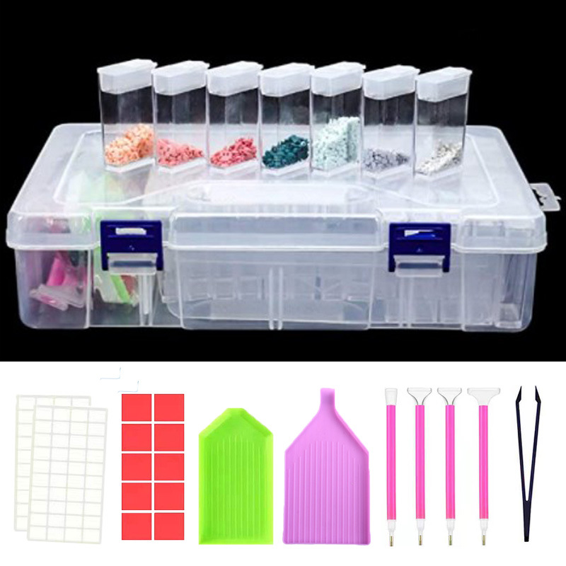 Diamond Painting Tool Storage Box 32 Square Bottle 38 Round Bottle Foreign Trade Combination Set New Amazon Point Drill Set