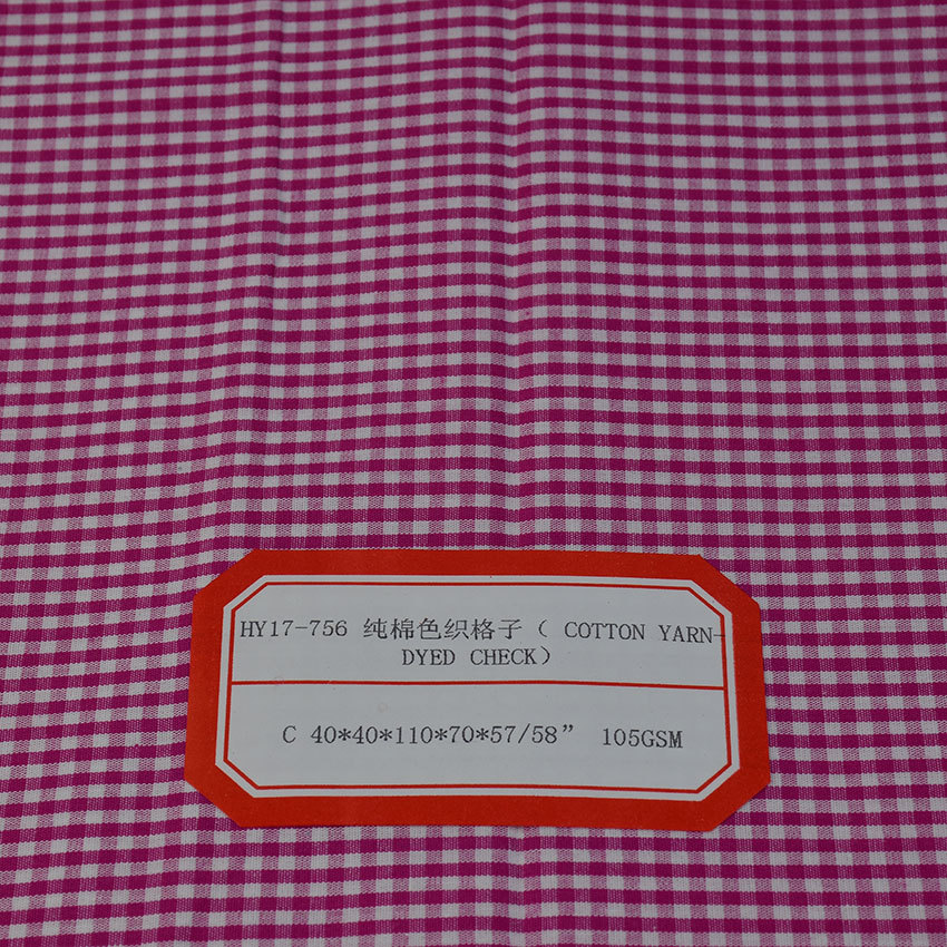 Picture of cotton yarn-dyed check yarn-dyed plaid shirt fabric 40s cotton women's dress summer cloth