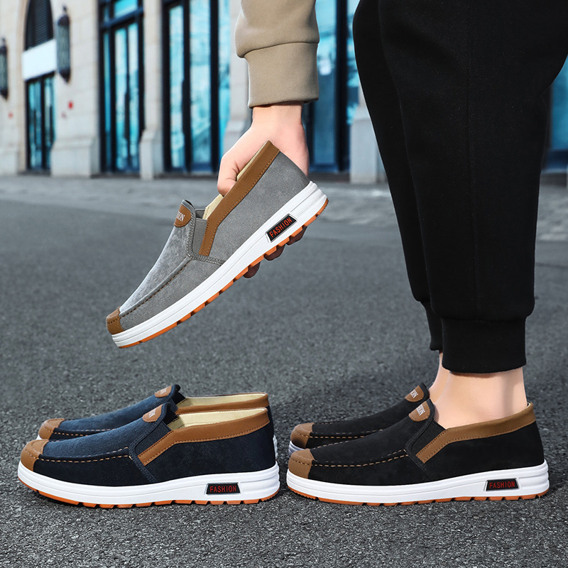 Men's Shoes 2025 Spring New Single Shoes Cross-Border Canvas Dad Shoes One-Legged Old Beijing Cloth Shoes Casual Shoes for the Elderly