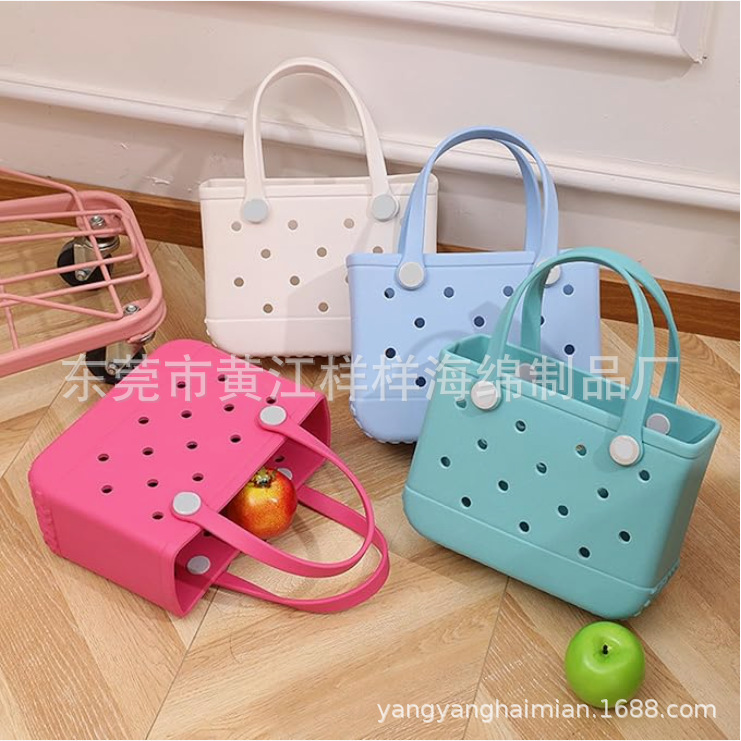 EVA Outdoor Camping Bag Pet Bag Cave Beach Storage Handbag Candy Color Hollow Shopping Basket Beach Bag