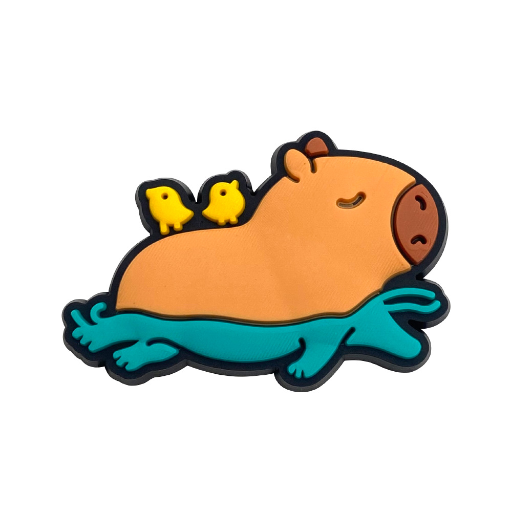 Picture of Cute Cartoon Capybara Series Hole Shoes Shoes Flower Shoe Buckle Capibala Funny Shoe Accessories DIY Accessories