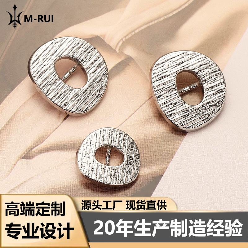 Metal Hemp Coat High Feet Hand-stitched Button Coat Women's Buckle Casual Suit Suit Metal All-match Casual Button