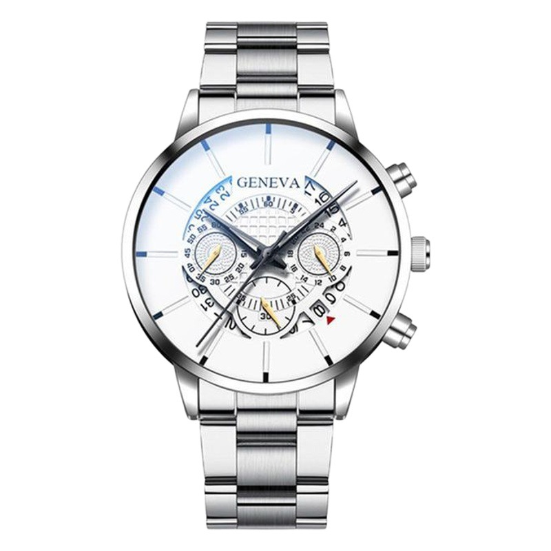 2020 Cross-border Hot Selling Fashion Men's Watch Geneva Creative Calendar New TikTok Alloy Steel Band Watch
