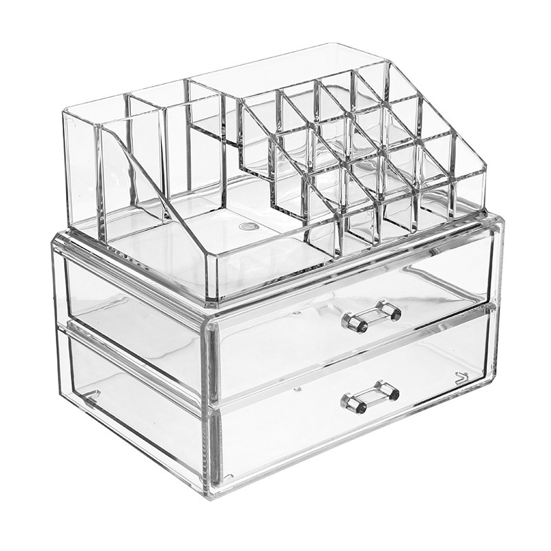 Qiaofeng large lipstick dresser desktop cosmetics storage box transparent drawer type skin care acrylic finishing box