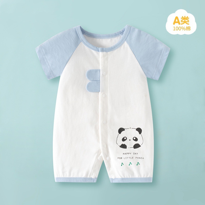 Picture of Internet Red Explosions Baby Cartoon Ha Clothes Summer Short-sleeved Baby Body Clothes Pure Cotton Thin Children's Wear Cross-border Special for Cute