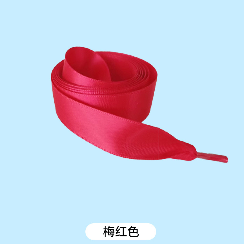 Picture of Silk shoelaces flat lace satin webbing sports small white shoes shoelaces color silk shoelaces 2cm wholesale