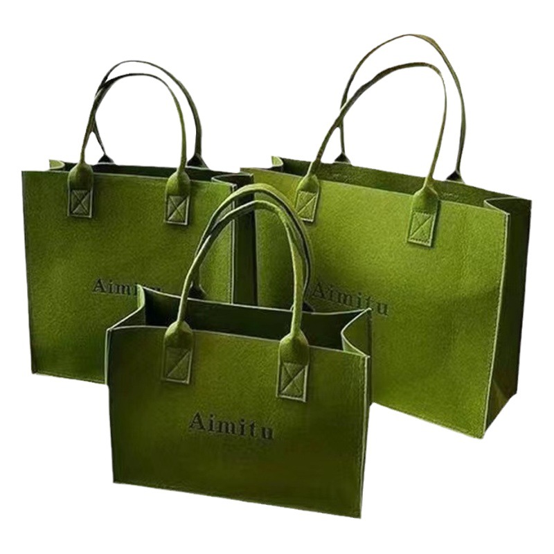 New Year's Day Felt Tote Bag, Custom Felt Bag, Promotional Gift Bag, Souvenir Tote Bag, Customizable with Logo