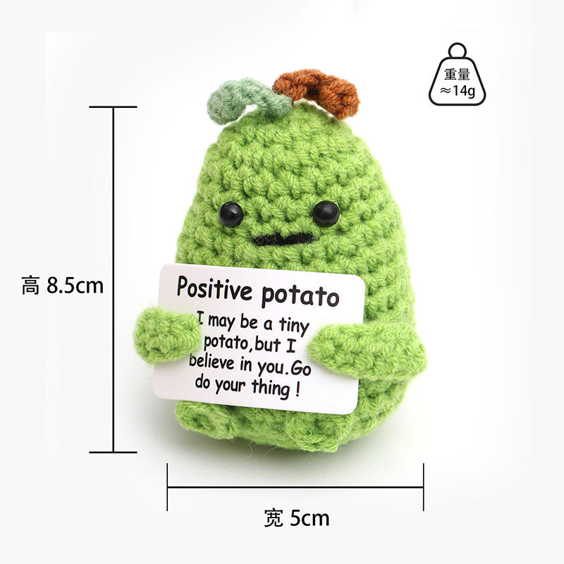 Picture of Cross-Border Hot-Selling Wool Crochet Positive Energy Potato Knitted Wool Cucumber Positive Energy Wool Crocheted Doll Finished Product