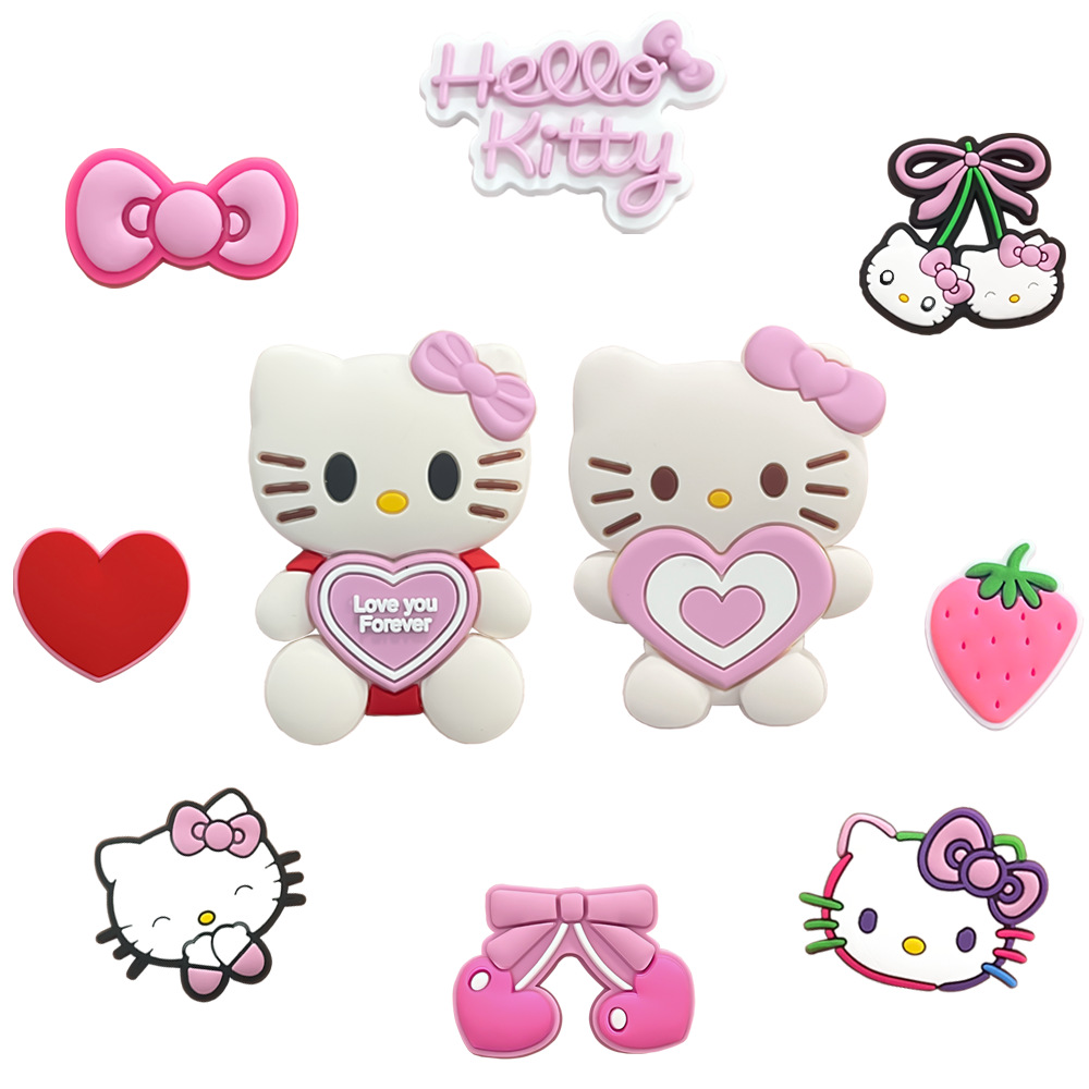 suit new KT cat large hole shoes shoes flower three-dimensional croc decorative buckle PVC shoe buckle detachable