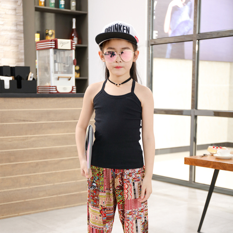Picture of Children's Cotton Boys' I-shaped hurdle girls' small camisole children's underwear summer girls' bottoming shirt