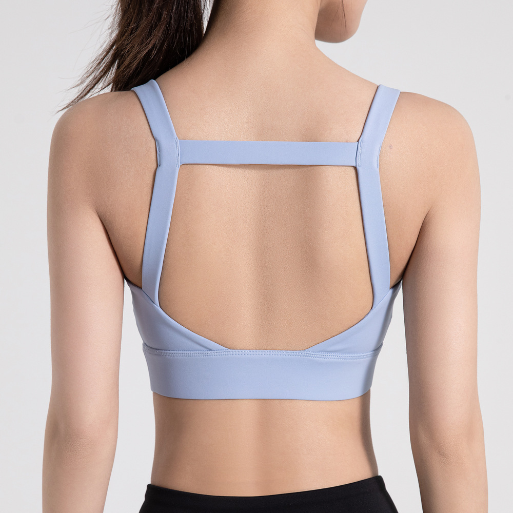 Sports Underwear Women's Anti-sagging Anti-shock Fitness Vest Gathering Stereotype I-shaped Sling Yoga Vest