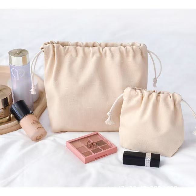 Canvas bag blank drawstring bag manufacturers wholesale cotton shopping storage bag production printed logo