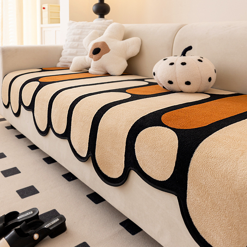 fleece-lined Thickened Sofa Cushion Simple Modern Style Non-Slip Cushion All Seasons Universal Dopamine Sofa Cover High-Level Sense