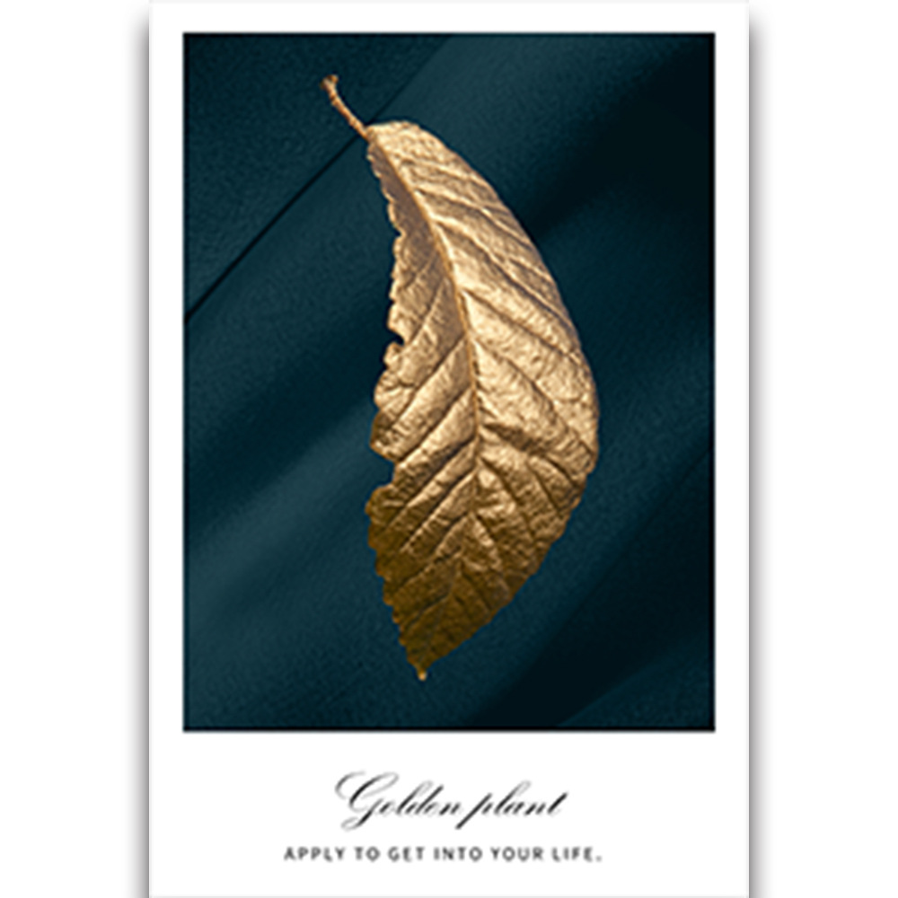 Picture of Source Factory Black Gold Leaves Living Room Hanging Painting Nordic Landscape Canvas Core Wholesale Abstract Restaurant Decorative Painting