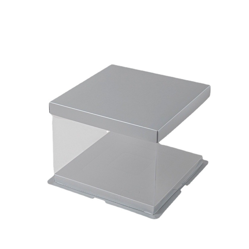 Transparent Cake Box Double-Layer Heightened Baking Packaging Large Size 6-Inch 8-Inch 10inch 12inch Square Birthday Cake Box