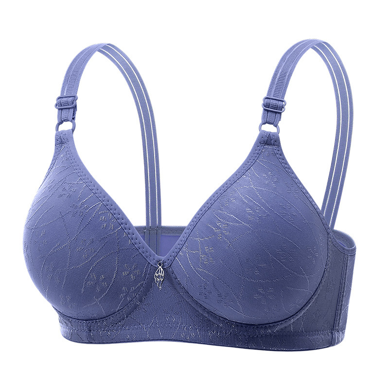 Cross-Border Bra Manufacturers Wholesale Bamboo Charcoal Inner Cup Traditional Thin Molded Cup Underwear for Middle-Aged and Elderly Women