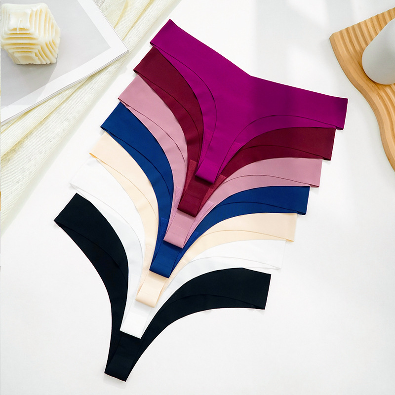 Picture of Cross-border large size sexy seamless thong women's one-piece low waist ice silk sports fitness women's underwear