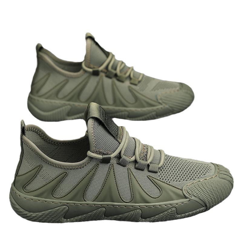 Picture of Trendy Labor Protection Shoes for Men 2023 New Summer Breathable Mesh Fly-Knit Sports Shoes Construction Site Wear-Resistant Non-Slip Work Shoes