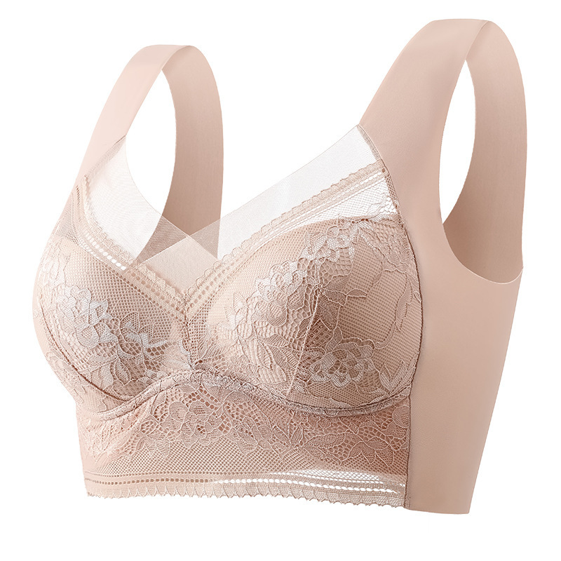 Picture of Live Broadcast Popular Sexy Lace Large Size Beautiful Back Fixed Cup Thin Push-Up Seamless Intimates Women's Anti-Sagging Bra