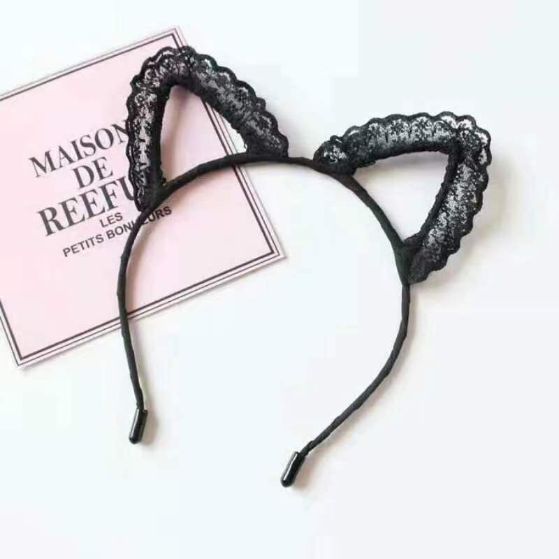 Picture of Water-soluble lace birthday party Halloween headdress headband hollow headband small ears 5022